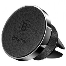 Baseus Small Ears Series Air Outlet Magnetic Bracket (Genuine Leather Type) black-min